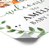 Chic Woodland Grünpflanzen Tiere Baby Dusche Willk Poster (Ecke)