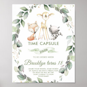 Chic Woodland Tiere Grüne Zeit Kapsel Poster