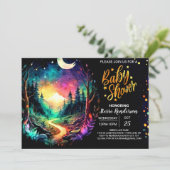 Chic Woods bezaubernde Baby-Dusche Einladung (Stehend Vorderseite)