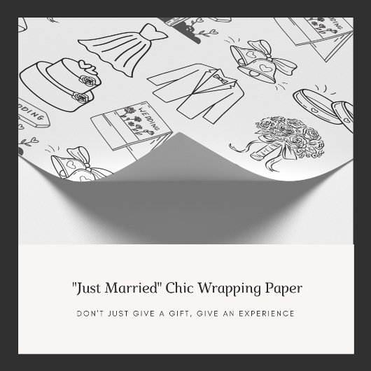 Chic Wrapping Paper "Just Married" Geschenkpapier
