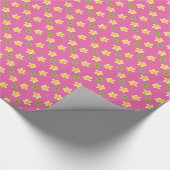 Chic Wrapping Paper Primroses on Deep Pink, Polkas Geschenkpapier (Ecke)