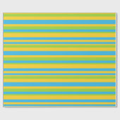 Chic Wrapping Paper: Türkisfarbener, gelber Streif Geschenkpapier (Flach)