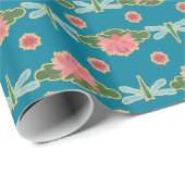 Chic Wrapping Paper: Water Lilies and Dragonflies Geschenkpapier (Rolleneckpunkt)