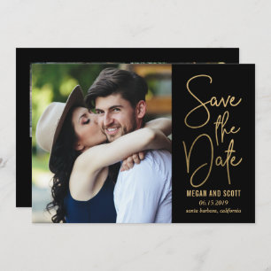 Chic Writing EDITABLE COLOR Save the Date Gold Einladung