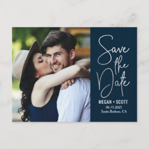 Chic Writing EDITABLE FARBE Save the Date Postcard Postkarte
