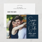 Chic Writing EDITABLE FARBE Save the Date Postcard Postkarte (Vorne/Hinten)