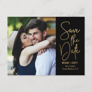 Chic Writing EDITABLE FARBE Save the Date Postcard Postkarte