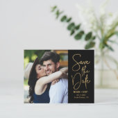 Chic Writing EDITABLE FARBE Save the Date Postcard Postkarte (Stehend Vorderseite)