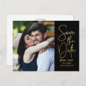 Chic Writing EDITABLE FARBE Save the Date Postcard Postkarte (Vorne/Hinten)