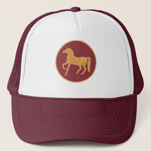 Chic Year of the Horse, Maroon Trucker Hat Truckerkappe (Vorderseite)