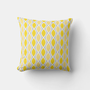 Chic Yellow and Gray Trellis Muster Kissen