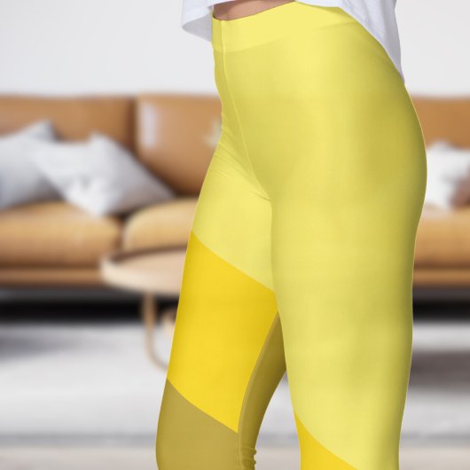 Chic Yellow and Tan Angles Leggings