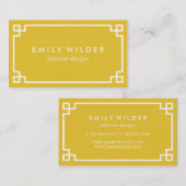 Chic Yellow and White Greece Key Visitenkarte (Vorne/Hinten)