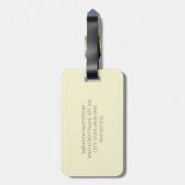 Chic Yellow Art Deco Scallops Grau Monogramm Name Gepäckanhänger (Rückseite vertikal)