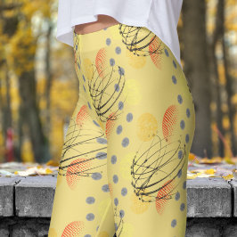 Chic Yellow Atomtex-Vortex-Muster Leggings