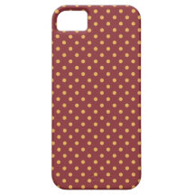 Chic Yellow auf Maroon Polka Dot Pattern