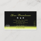 Chic Yellow Black Gradient Sparkle Jewels Logo hin Visitenkarte (Rückseite)
