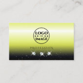 Chic Yellow Black Gradient Sparkle Jewels Logo hin Visitenkarte (Vorderseite)