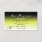 Chic Yellow Black Ombre Sparkle Diamonds Initialen Visitenkarte (Rückseite)