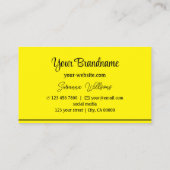 Chic Yellow Black Stripes mit Beruflichem Logo Visitenkarte (Rückseite)
