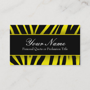 Chic Yellow & Black Zebra Stripes Business Cards Visitenkarte