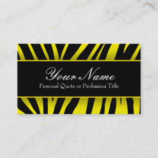 Chic Yellow & Black Zebra Stripes Business Cards Visitenkarte