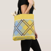 Chic Yellow Blue Kariert Tartan Personalisierter N Tasche (Von Nahem)