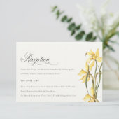Chic Yellow Daffodil Watercolor Hochzeitsempfang Begleitkarte (Stehend Vorderseite)
