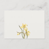 Chic Yellow Daffodil Watercolor Hochzeitsempfang Begleitkarte (Rückseite)