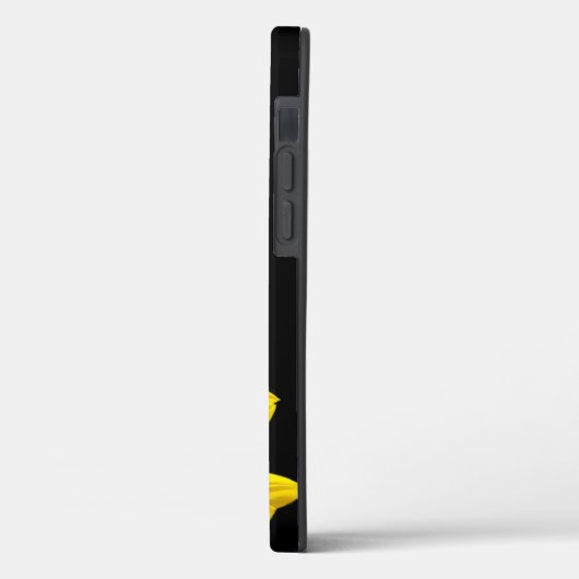 Chic Yellow Daisy Floral Monogram Name Black Case-Mate iPhone Hülle (Rückseite / Links)