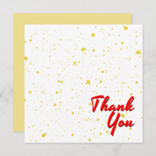 Chic Yellow Explosion Wasserfarben Punkte roter Te Dankeskarte