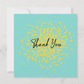 Chic Yellow Explosion Watercolor Punkte auf Abstra Dankeskarte (Vorderseite)