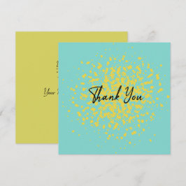 Chic Yellow Explosion Watercolor Punkte auf Abstra Dankeskarte