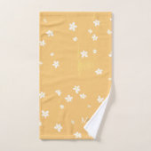 Chic Yellow Farmhouse Sweet Daisies Girly Monogram Badhandtuch Set (Handtuch)