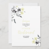 Chic Yellow Floral Bunch Wedding Jr Bridesmaid Einladung (Vorderseite)