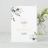 Chic Yellow Floral Bunch Wedding Jr Bridesmaid Einladung (Stehend Vorderseite)