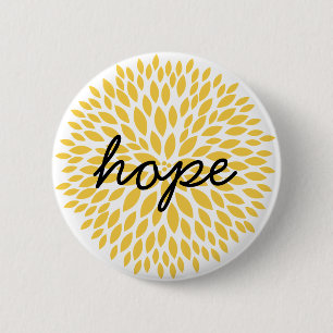 Chic Yellow Floral Button