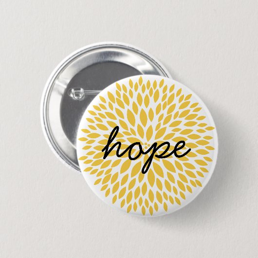 Chic Yellow Floral Button (Vorne & Hinten)