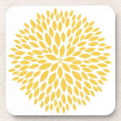 Chic Yellow Floral Getränkeuntersetzer (Vorderseite)