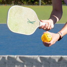 Chic Yellow Floral Pattern Monogramm Pickleball Schläger