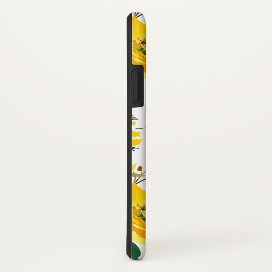 Chic Yellow Flowers und Blätter monogram Case-Mate iPhone Hülle (Hinten/Rechts)