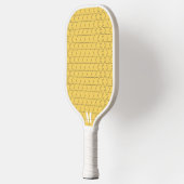 Chic Yellow Geometric Pattern Modern Monogram Pickleball Schläger (Links)