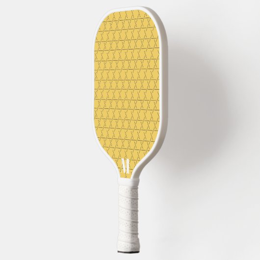 Chic Yellow Geometric Pattern Modern Monogram Pickleball Schläger (Links)