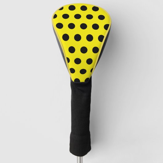 Chic Yellow Golf Head Cover with Black Dot Pattern Golf Headcover (Vorderseite)