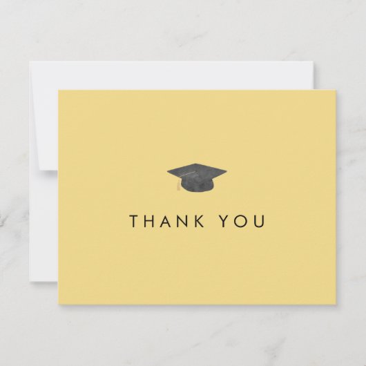 Chic Yellow Grad Cap Abschluss Danke Karte (Vorderseite)