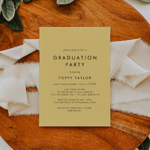 Chic Yellow Graduation Party Einladung