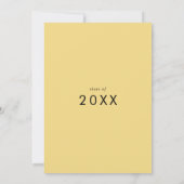 Chic Yellow Graduation Party Einladung (Rückseite)