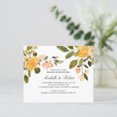 Chic Yellow green floral Hochzeitsessen Probe (Stehend Vorderseite)