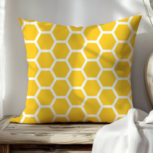 Chic Yellow Honeycomb Honey Bee Pattern Kissen