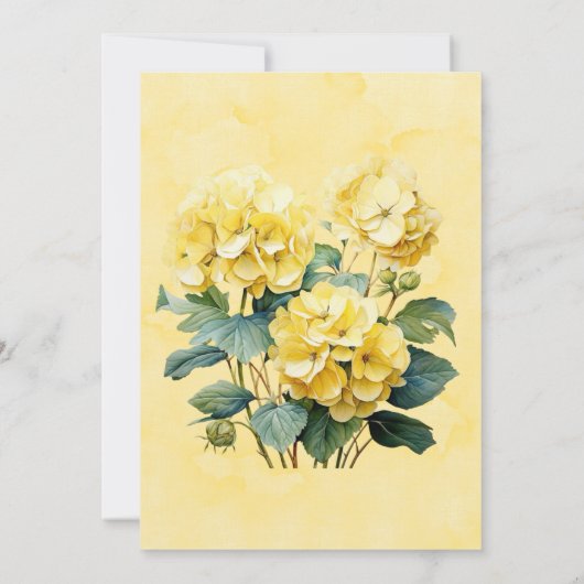 Chic Yellow Hydrangea Butterfly Brautparty Einladung (Rückseite)